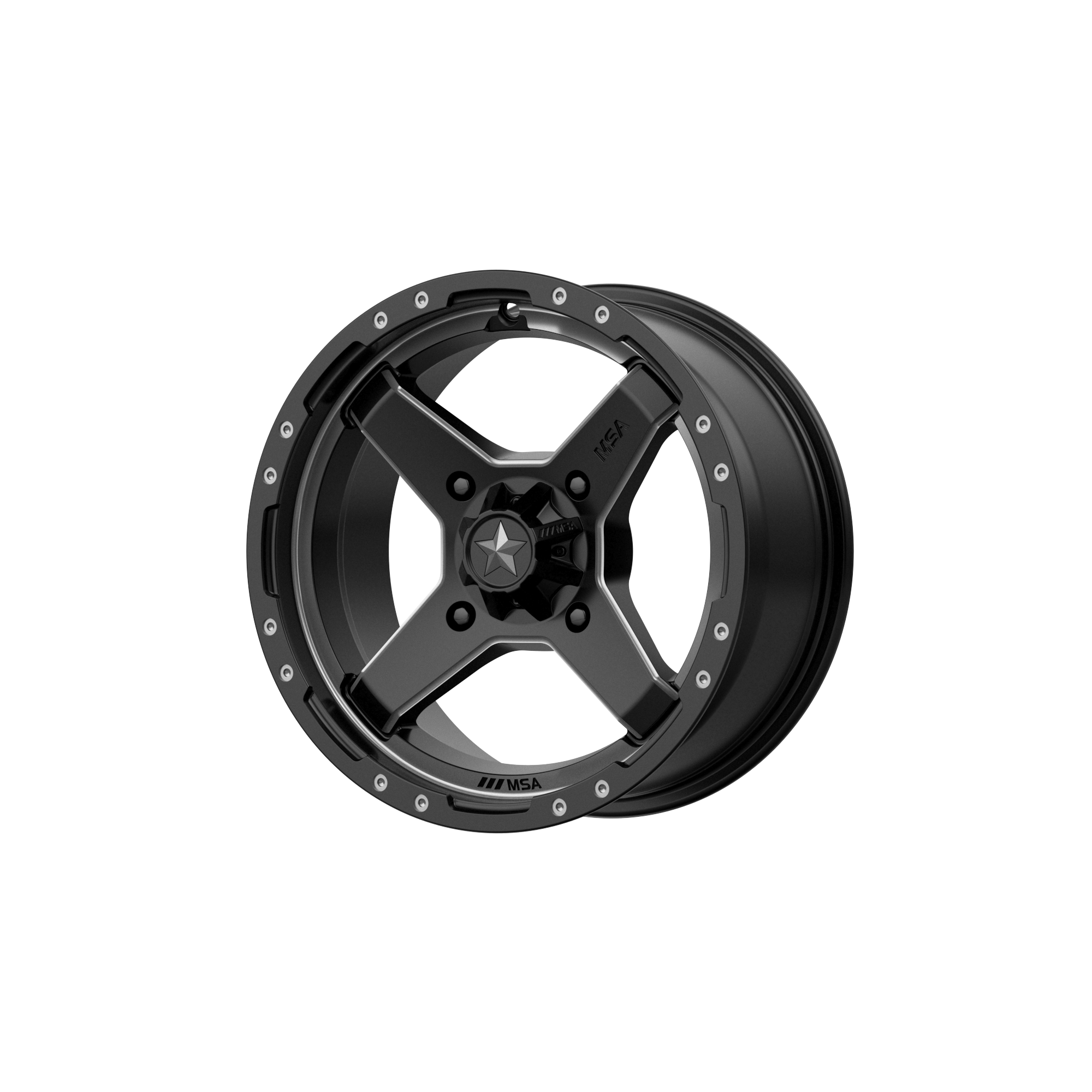 Msa Offroad Wheels M39 Cross 14x7 10 4x137 4x137 Satin Black Titanium 