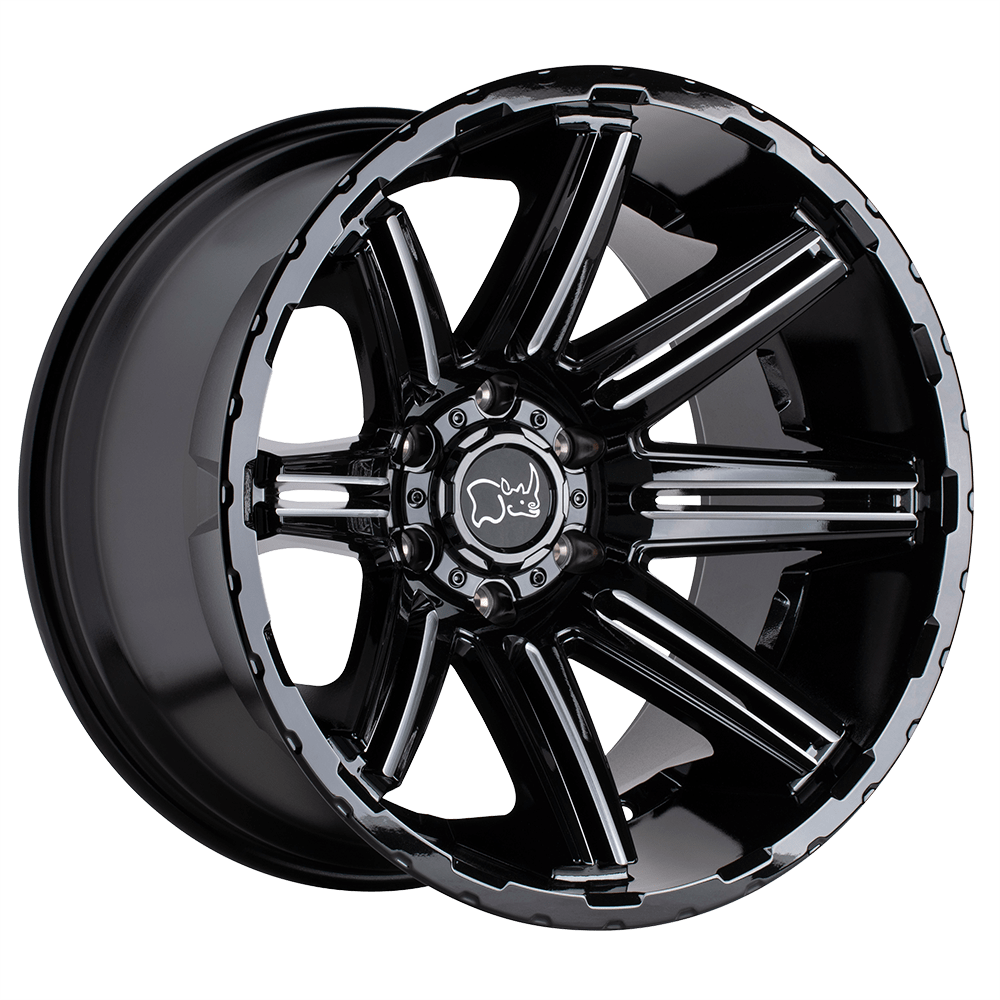 Black Rhino RAMPAGE 20X9.5 18 6X139.7/6X5.5 GLOSS BLACK | Wheels Below  Retail