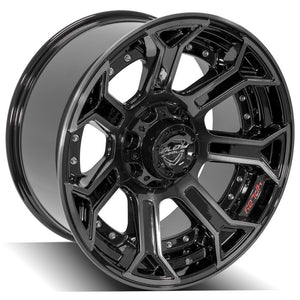 4PLAY Gen2 4P70 20x10 6x135mm & 6x5.5" -18et in Gloss Black w/ Brushed Face & Tinted Clear