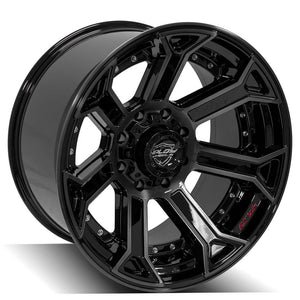 4PLAY Gen2 4P70 22x12 8x170mm -44et in Gloss Black w/ Brushed Face & Tinted Clear