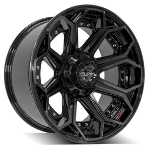 4PLAY Gen2 4P80R 20x10 6x135mm & 6x5.5" -18et in Gloss Black w/ Brushed Face & Tinted Clear