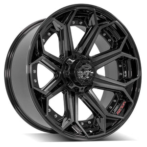 4PLAY Gen2 4P80R 22x10 6x135mm & 6x5.5" -18et in Gloss Black w/ Brushed Face & Tinted Clear