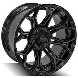 SET OF 4 WHEEL & TIRE PACKAGE | 4Play 4P83 22x10 -18 5x127/5x139.7 Gloss Black | 33x12.50R22 SureTrac Wide Climber R/T I