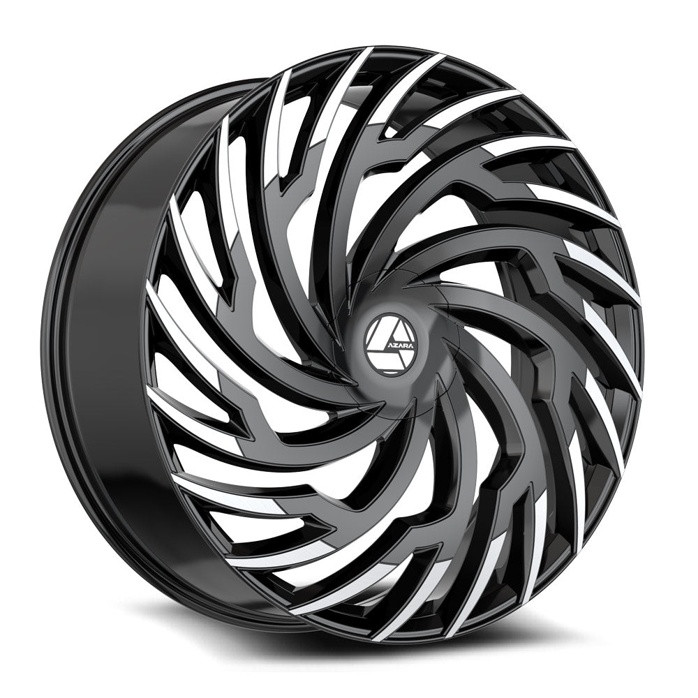 AZARA AZA-536 18X8 35 5X112/5X114.3 GLOSS BLACK & MACHINED