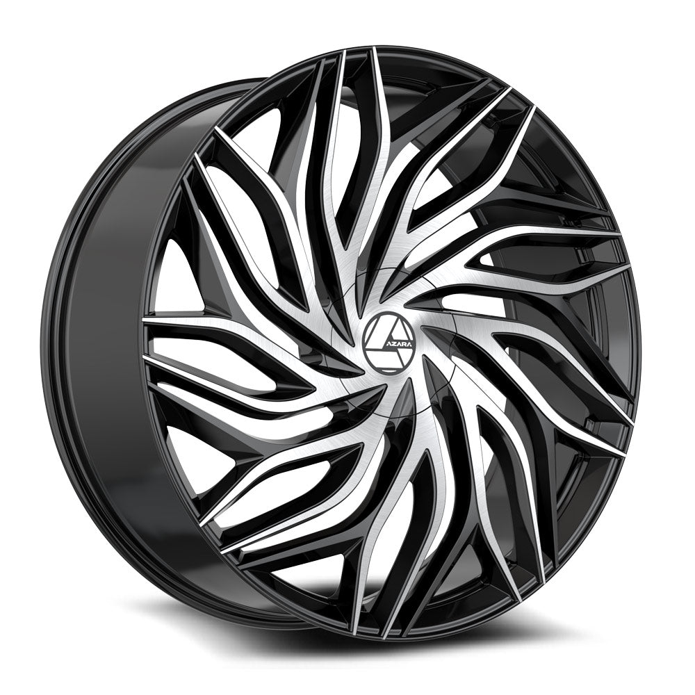 AZARA AZA-537 18X8 35 5X112/5X114.3 GLOSS BLACK & MACHINED