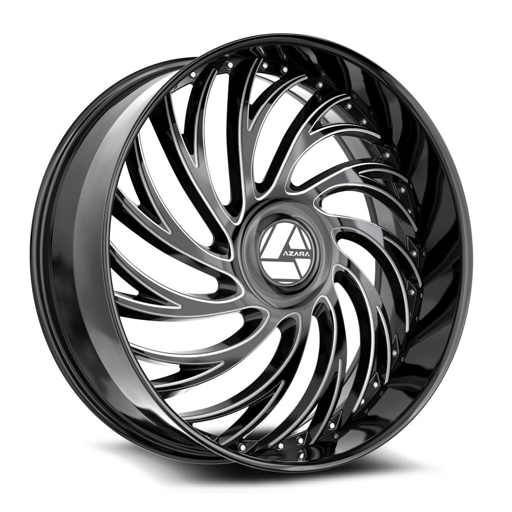 AZARA AZX-101 20X8.5 35 5X112/5X114.3 GLOSS BLACK & MILLED
