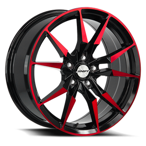 SHIFT H29 BLADE 18X8 35MM 5X120 GLOSS BLACK CANDY RED MACHINE | H29852035GBMR