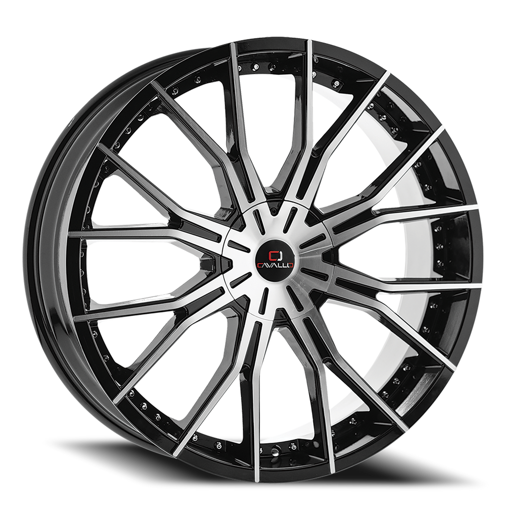 CAVALLO CLV-36 18X8 35 5X100/5X114.3 GLOSS BLACK & MACHINED