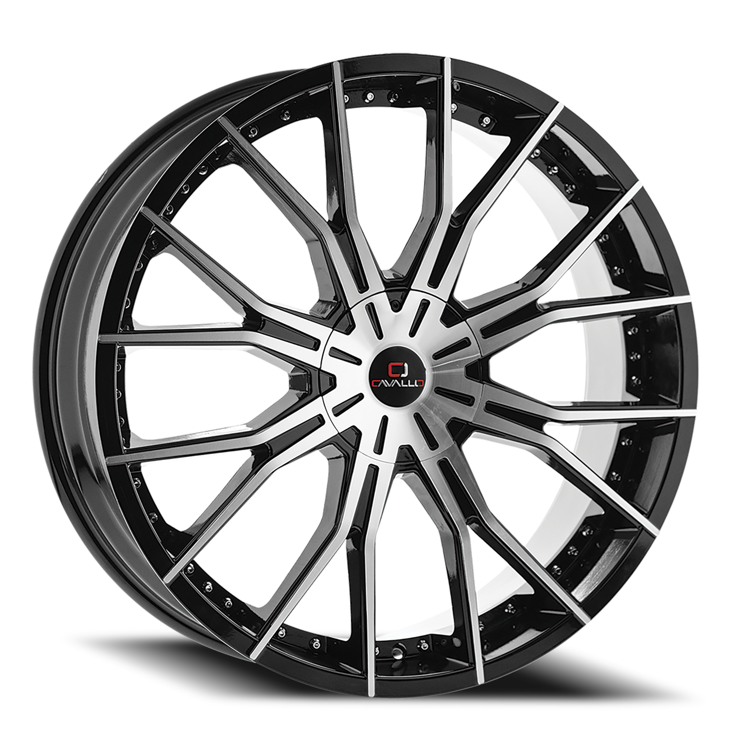CAVALLO CLV-36 18X8 35 5X108/5X114.3 GLOSS BLACK & MACHINED