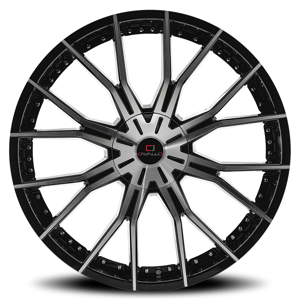 CAVALLO CLV-36 18X8 35 5X108/5X114.3 GLOSS BLACK & MACHINED