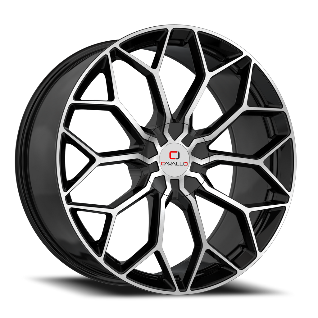 CAVALLO CLV-44 18X8 35 5X108/5X114.3 GLOSS BLACK & MACHINED