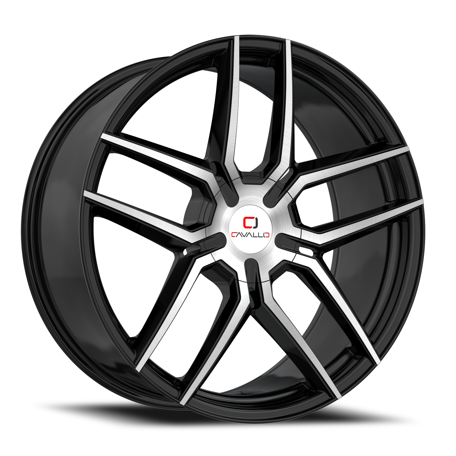 CAVALLO CLV-55 18X8 35 5X112/5X114.3 GLOSS BLACK & MACHINED