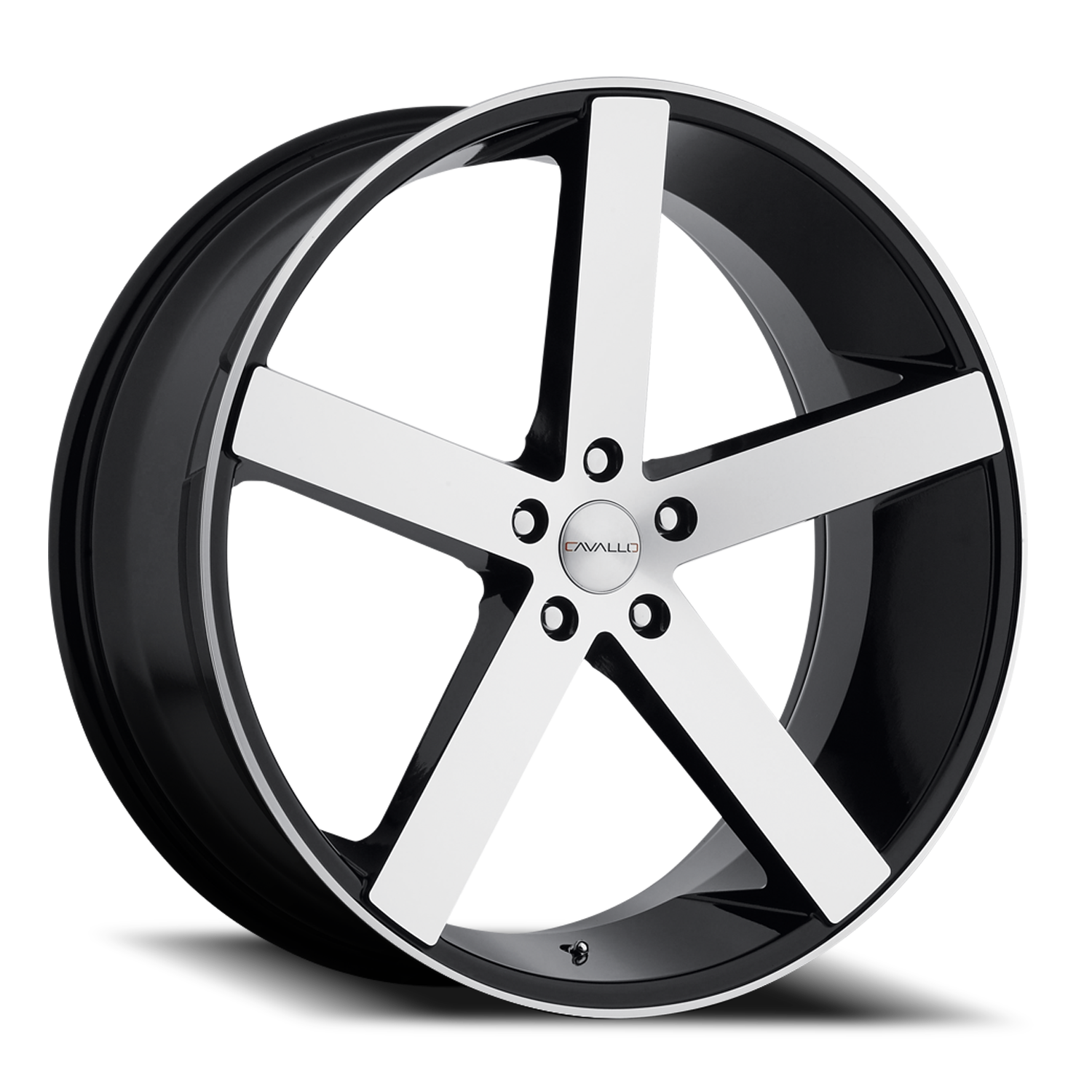 CAVALLO CLV-5 20X8.5 35 5X112 GLOSS BLACK & MACHINED