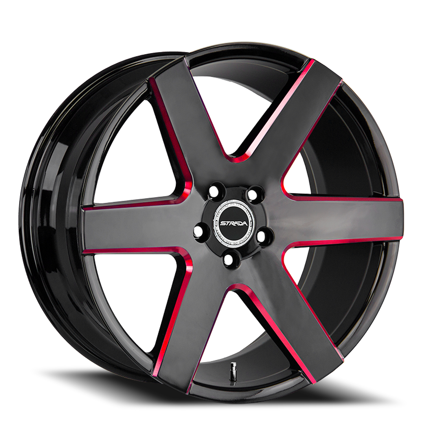 STRADA S60 CODA 22X9.5 24MM 6X139.7 GLOSS BLACK CANDY RED MILLED | S60263924GBMLR