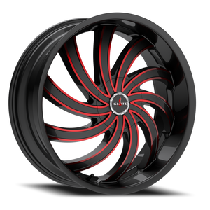 IGNITE G04 FLAME 24X9.5 24MM 6X135/6X139.7 GLOSS BLACK CANDY RED MILLED | G0449560724GBMLR