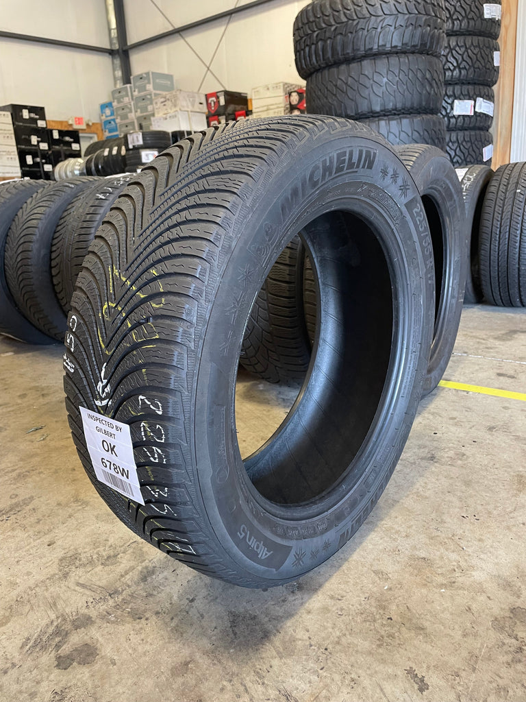 SINGLE 225/55R17 Michelin Alpin 5 97 H SL - Used Tires – Wheels Below Retail