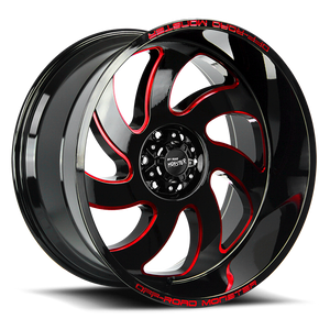 OFF ROAD MONSTER M07 M07 22X12 NEG 44MM 6X139.7 GLOSS BLACK CANDY RED MILLED | M07212639N44GBMLR