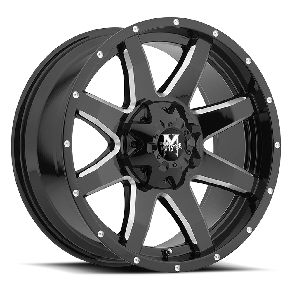 OFF ROAD MONSTER M08 M08 22X12 NEG 44MM 5X127/5X139.7 GLOSS BLACK MILLED | M08212527N44GBML