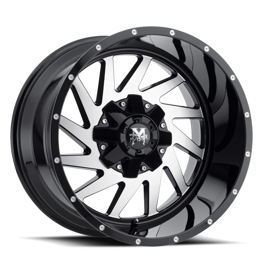 OFF ROAD MONSTER M12 M12 24X14 NEG 76MM 6X139.7 GLOSS BLACK MACHINED | M12414639N76GBM