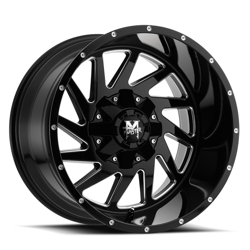 OFF ROAD MONSTER M12 M12 24X14 NEG 76MM 6X139.7 GLOSS BLACK MILLED | M12414639N76GBML