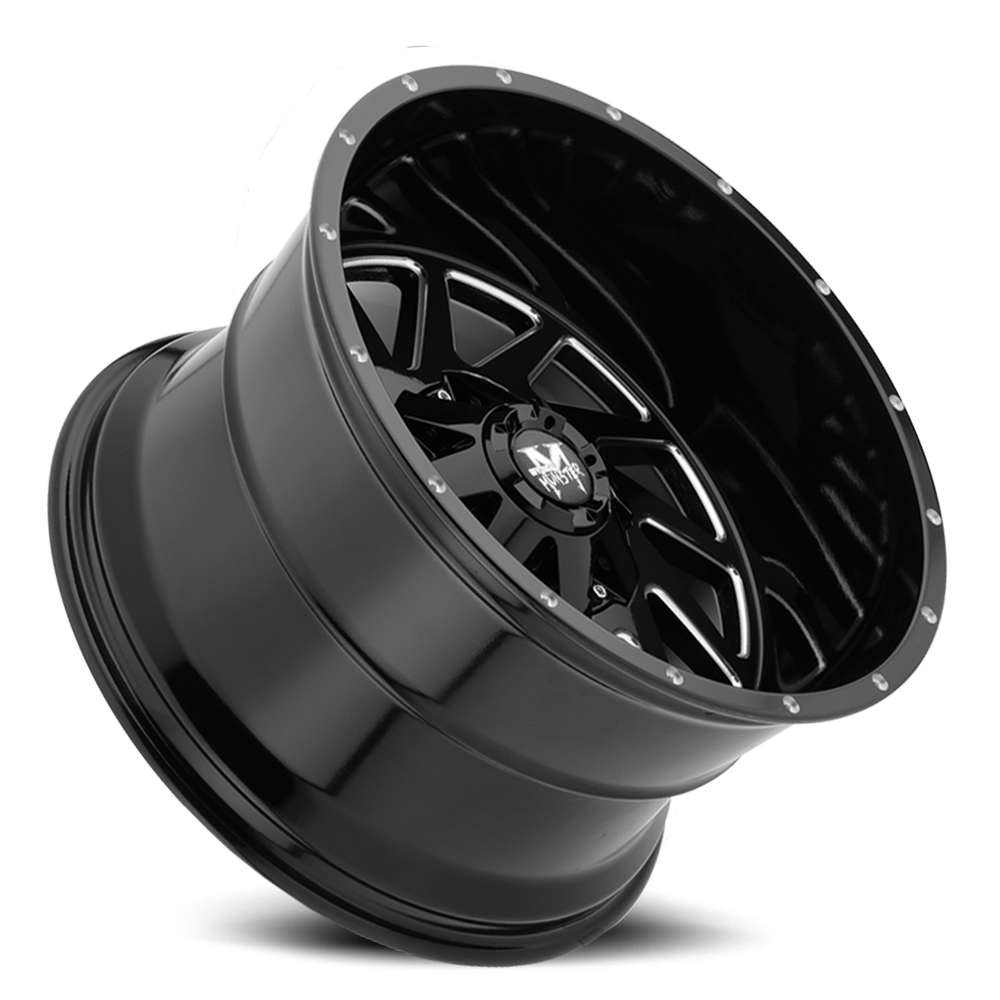 OFF ROAD MONSTER M12 M12 24X14 NEG 76MM 6X139.7 GLOSS BLACK MILLED | M12414639N76GBML