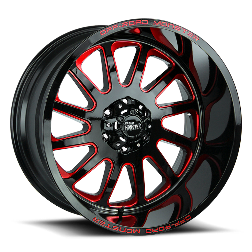 OFF ROAD MONSTER M17 M17 20X10 NEG 19MM 5X127 GLOSS BLACK CANDY RED MILLED | M170527N19GBMLR