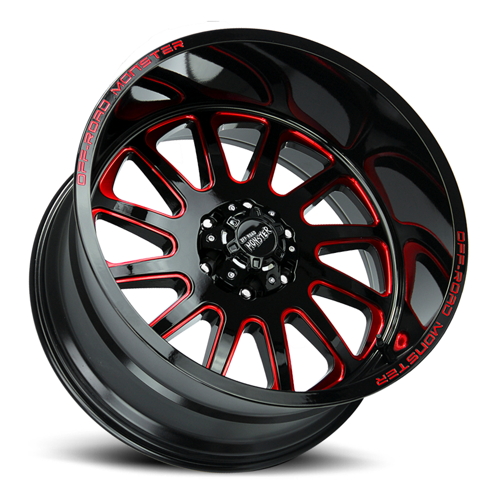 OFF ROAD MONSTER M17 M17 20X10 NEG 19MM 5X127 GLOSS BLACK CANDY RED MILLED | M170527N19GBMLR