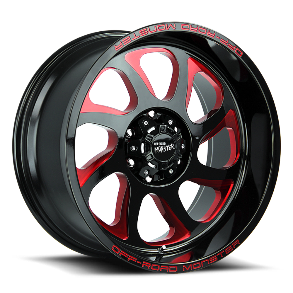 OFF ROAD MONSTER M22 M22 22X12 NEG 44MM 6X139.7 GLOSS BLACK CANDY RED MILLED | M22212639N44GBMLR