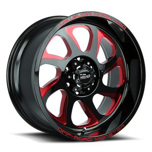 OFF ROAD MONSTER M22 M22 22X12 NEG 44MM 6X139.7 GLOSS BLACK CANDY RED MILLED | M22212639N44GBMLR