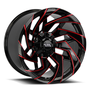 OFF ROAD MONSTER M24 M24 22X12 NEG 44MM 6X135/6X139.7 GLOSS BLACK CANDY RED MILLED | M24212607N44GBMLR