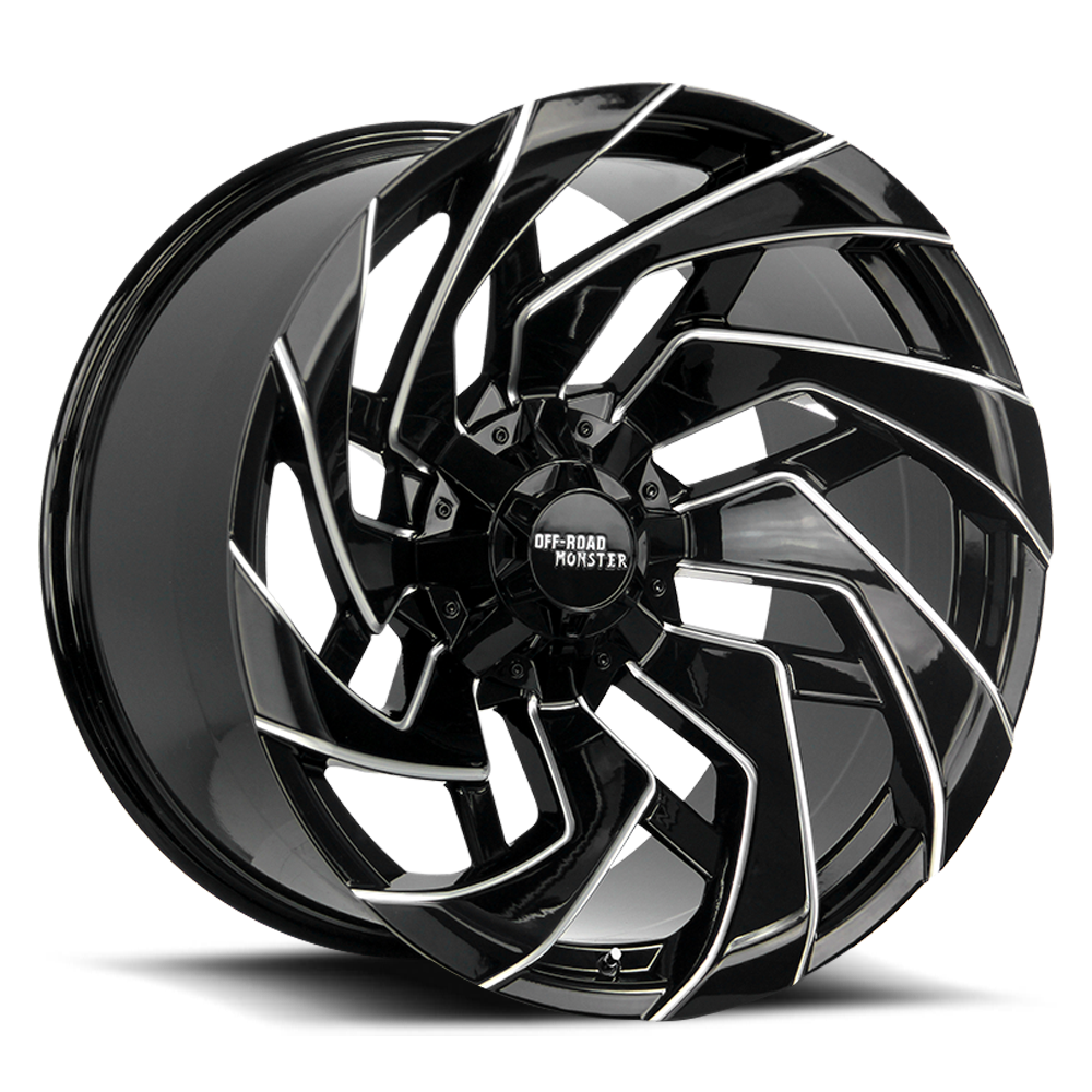 OFF ROAD MONSTER M24 M24 20X10 NEG 19MM 8X165.1/8X170 GLOSS BLACK MILLED | M240867N19GBML