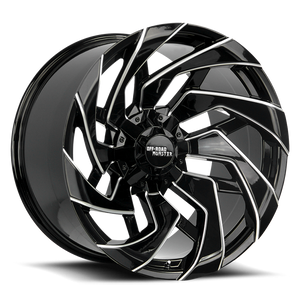 OFF ROAD MONSTER M24 M24 20X10 NEG 19MM 8X165.1/8X170 GLOSS BLACK MILLED | M240867N19GBML