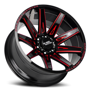 OFF ROAD MONSTER M25 M25 22X12 NEG 44MM 6X139.7 GLOSS BLACK CANDY RED MILLED | M25212639N44GBMLR