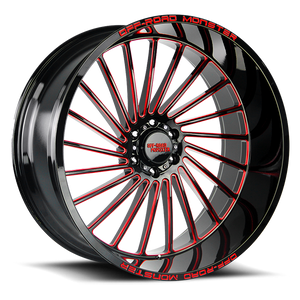 OFF ROAD MONSTER M27 M27 26X12 NEG 44MM 5X127 GLOSS BLACK CANDY RED MILLED | M27612527N44GBMLR