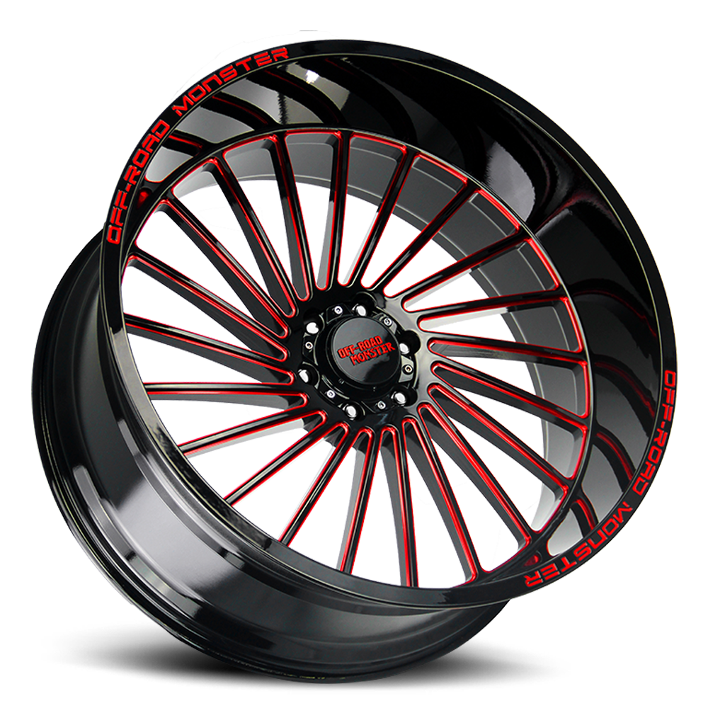 OFF ROAD MONSTER M27 M27 26X12 NEG 44MM 6X139.7 GLOSS BLACK CANDY RED MILLED | M27612639N44GBMLR