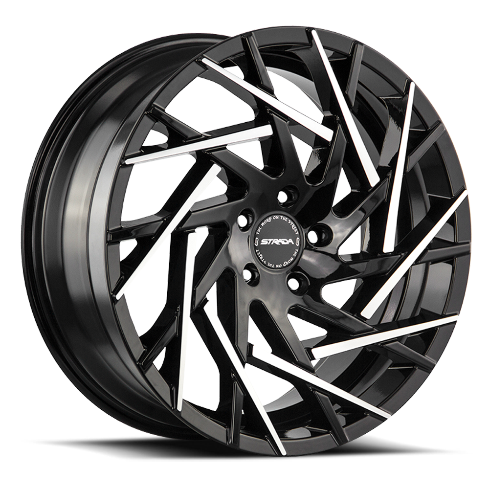 STRADA S64 NIDO 24X9.5 24MM 6X139.7 GLOSS BLACK MACHINED TIPS | S64463924GBMT