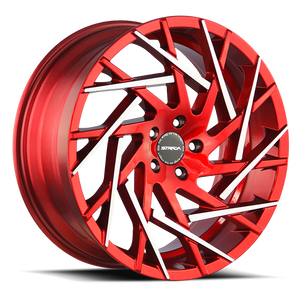 STRADA S64 NIDO 22X9 35MM 5X114.3 CANDY RED MACHINED TIPS | S64251435RMT