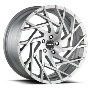 STRADA S64 NIDO 24X9.5 15MM 5X115 BRUSHED FACE SILVER | S64451515BFS