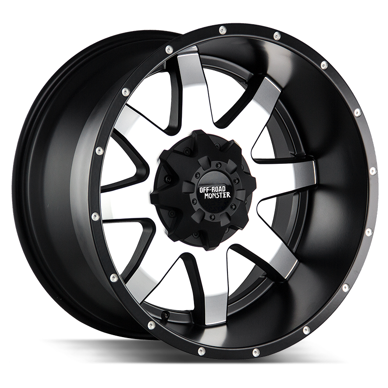 OFF ROAD MONSTER M08 M08 22X12 NEG 44MM BLANK FLAT BLACK MACHINED | M08212000N44BM