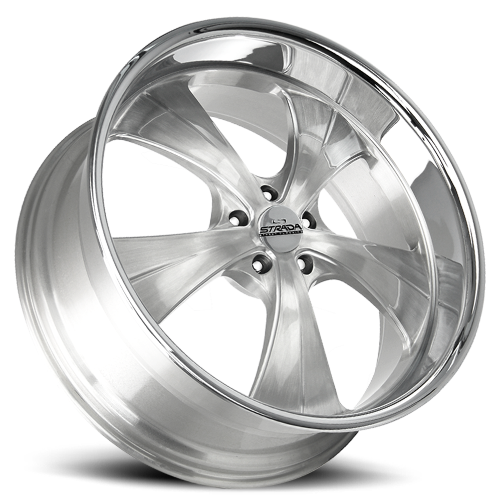 STRADA STREET CLASSICS C02 OLD SKOOL 24X10 15MM 5X115 BRUSHED FACE SILVER MILLED SS | C02451515BFSMLSS