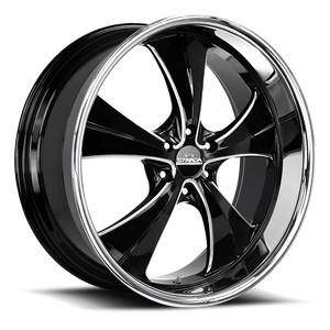 STRADA STREET CLASSICS C02 OLD SKOOL 24X10 15MM 5X115 GLOSS BLACK MILLED SS LIP | C02451515GBMLSS