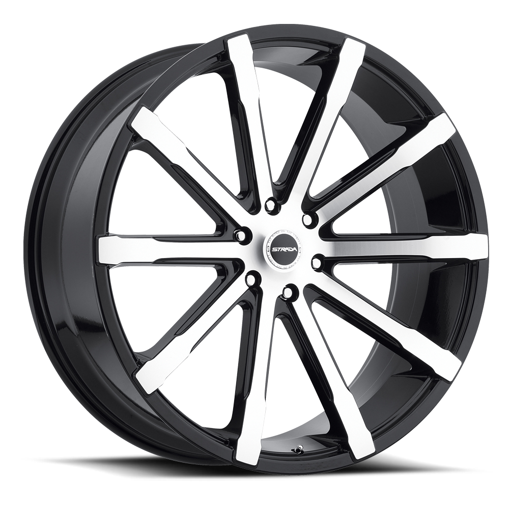 STRADA S48 OSSO 24X10 15MM 5X115 GLOSS BLACK MACHINED | S48451515GBM