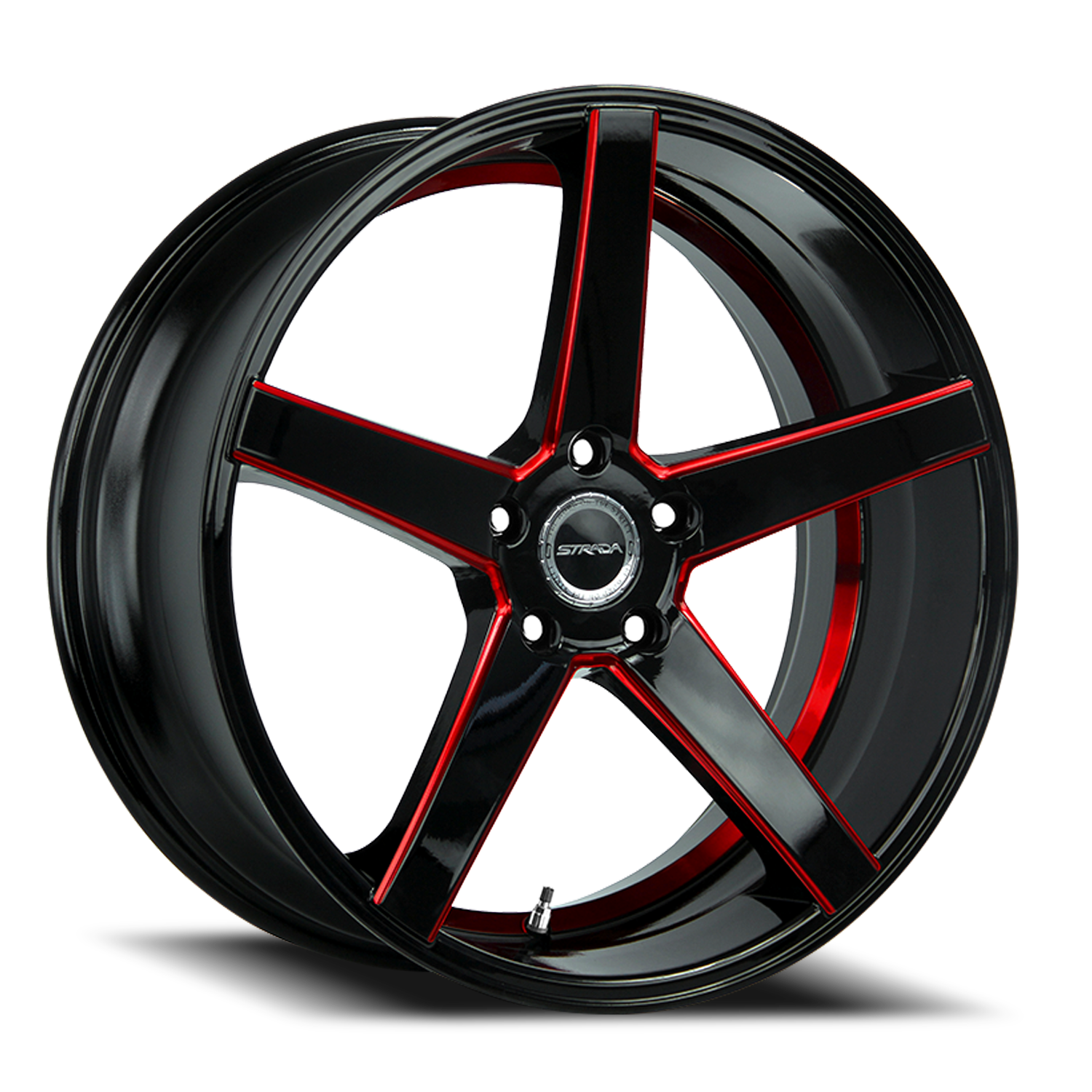 STRADA S35 PERFETTO 20X8.5 35MM 5X100 GLOSS BLACK CANDY RED MILLED | S35050035GBMLRS