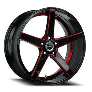 STRADA S35 PERFETTO 20X8.5 35MM 5X100 GLOSS BLACK CANDY RED MILLED | S35050035GBMLRS