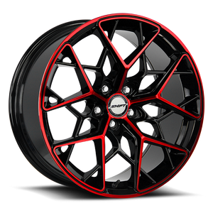 SHIFT H35 PISTON 20X8.5 35MM 5X114.3 GLOSS BLACK CANDY RED MACHINE | H35051435GBMR