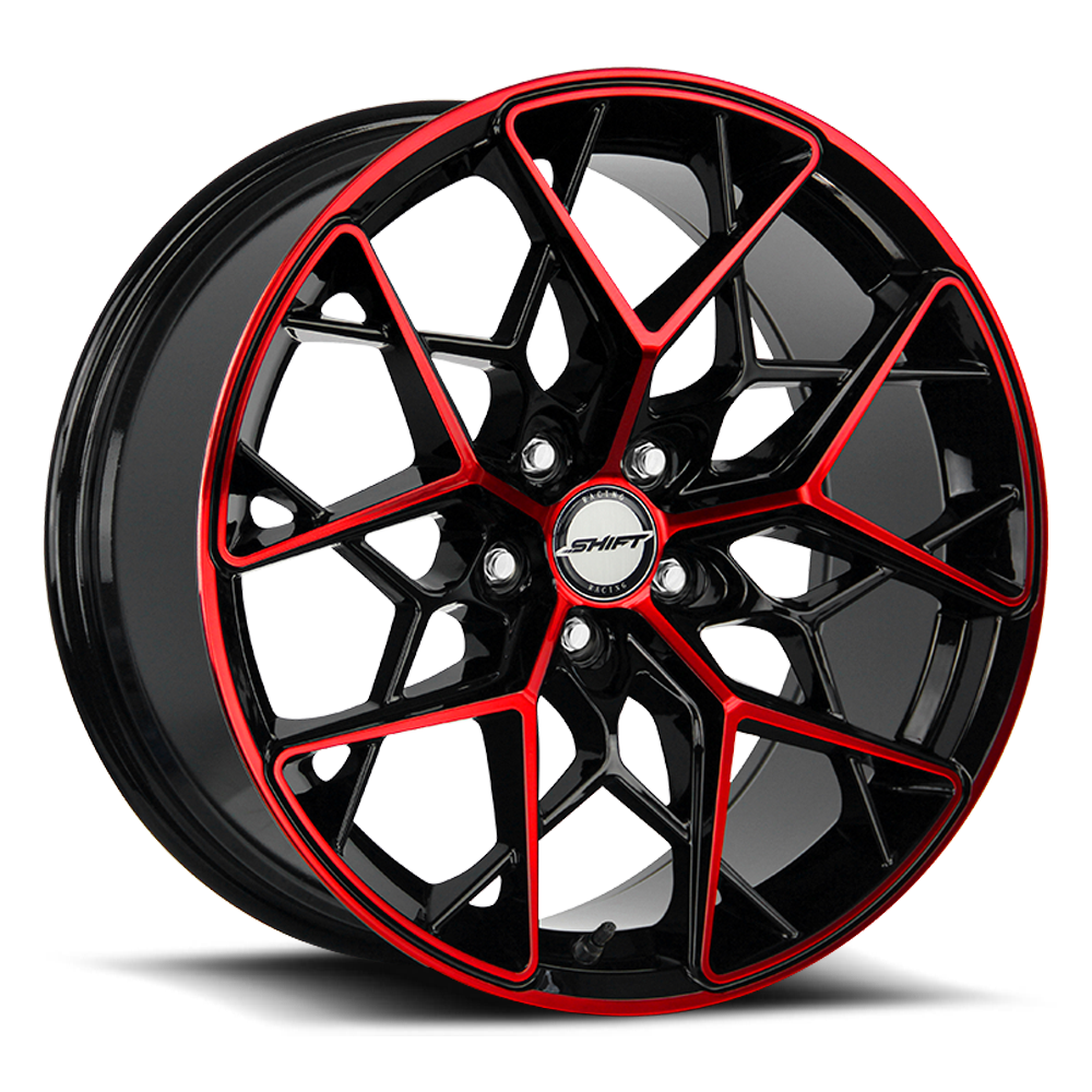 SHIFT H35 PISTON 20X8.5 32MM 5X112 GLOSS BLACK CANDY RED MACHINE | H35051232GBMR