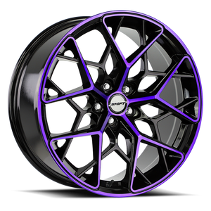 SHIFT H35 PISTON 20X8.5 35MM 5X120 GLOSS BLACK PURPLE MACHINED | H35052035GBMP