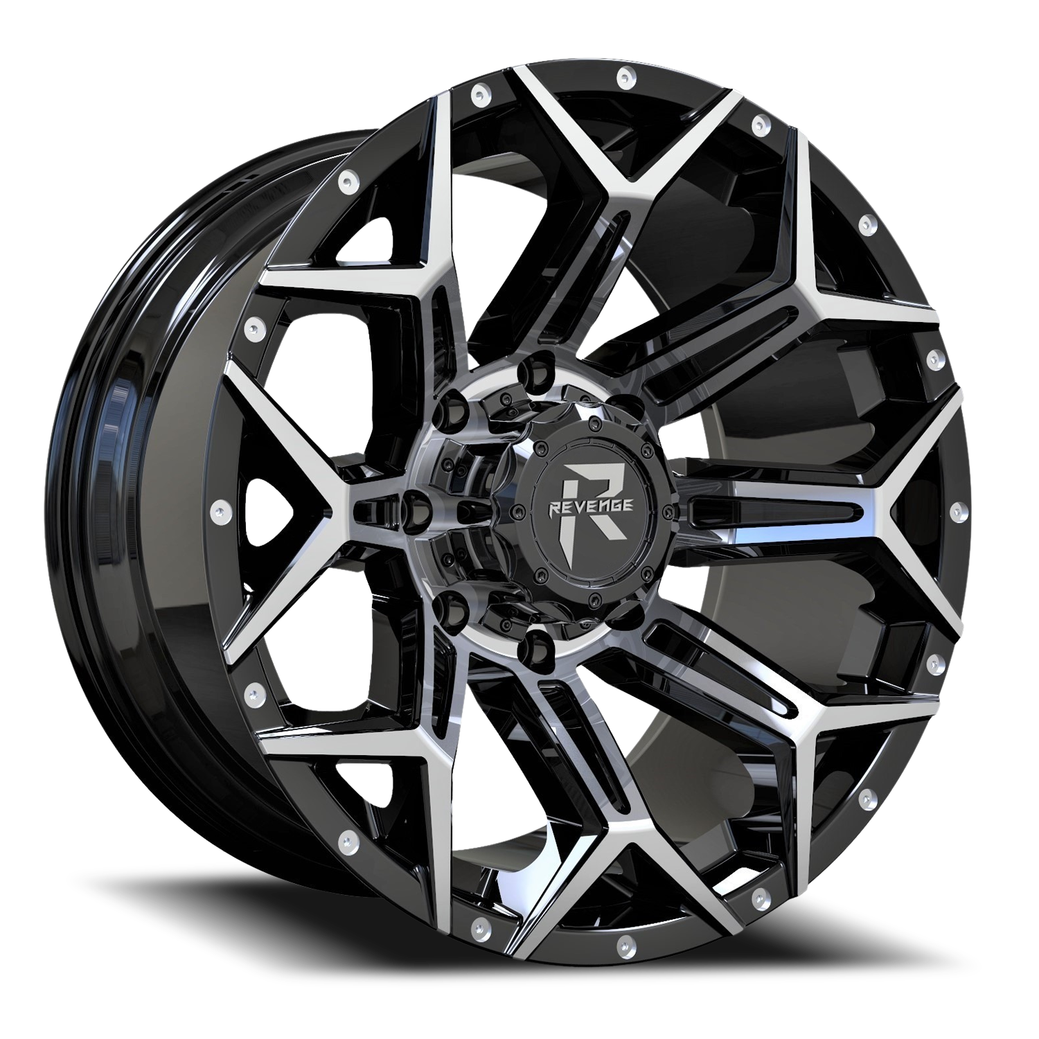 REVENGE OFFROAD RV202 20X10 -19 6X135/6X139.7 BLACK MACHINED