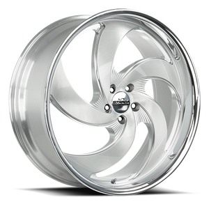 STRADA STREET CLASSICS C05 RETRO 5 20X8.5 15MM 5X127 BRUSHED FACE SILVER MILLED SS | C05052715BFSMLSS