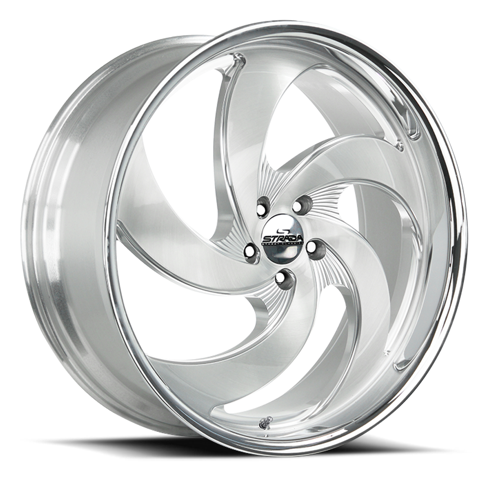 STRADA STREET CLASSICS C05 RETRO 5 22X10 40MM 5X120 BRUSHED FACE SILVER MILLED SS | C05252040DBFSMLSS